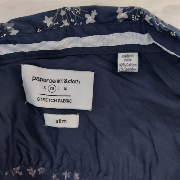 Paper Denim & Cloth blue floral button up shirt - Picture 3 of 7